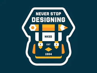 never stop designing badge bag design designer exploring fun illustration illustrator pencil style