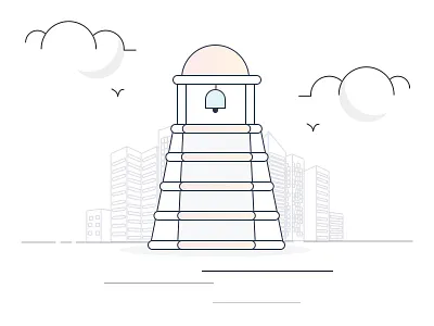 Belltower bell belltower birds city landscape tower white