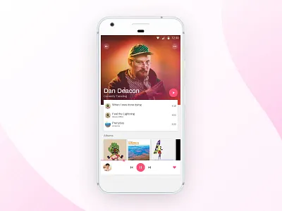 Daily UI #009 - Music Player daily dan deacon design material music orange pink player ui