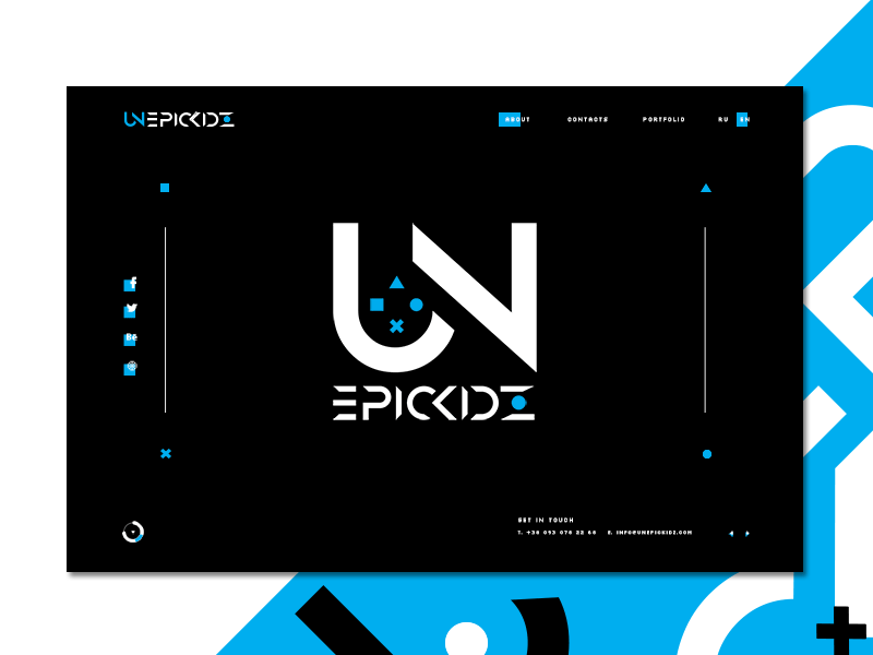 UnEpicKidz - Video game studio website design art direction branding concept design game games glitch identity landing logo logo design minimal ui uiux ux web design website