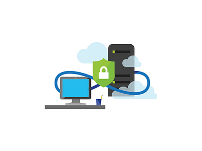 Secure Server azure icon illustration microsoft security servers