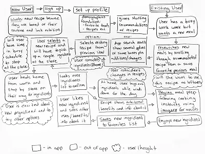 True Dish User Flow chart flow handdrawn insight layout map mindmap research story board strategy user user flow