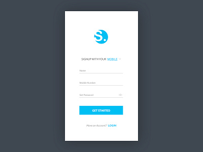 Sign-up Page app email fields form interface login mobile password register signup ui ux