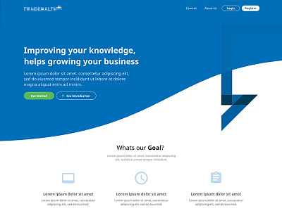 New Courses Landing Page 3 steps arrows courses curved fold landing landing page new web website