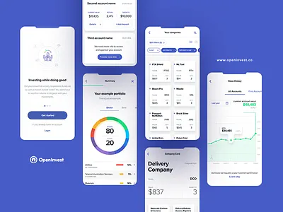 OpenInvest part I app blue color wheel invest investing iphone x mobile app tonik