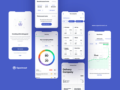 OpenInvest part I app blue color wheel invest investing iphone x mobile app tonik