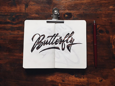 Butterfly graffiti handmade handstyle handwriting hanoi logo monoline rawtype tag type typography vietnam
