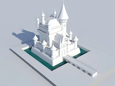 Castle 3d bridge castle white