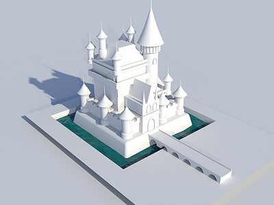 Castle 3d bridge castle white