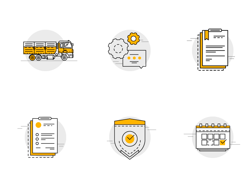 Example of Grain Delivery icons for web