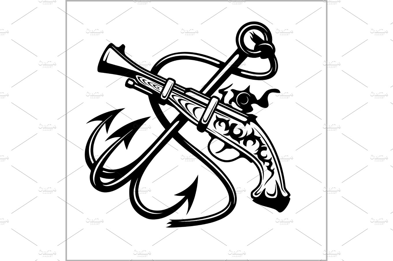 pirate-emblem-anchor-and-pistol-vector-illustration-pirate-sign-by-sergey-on-dribbble