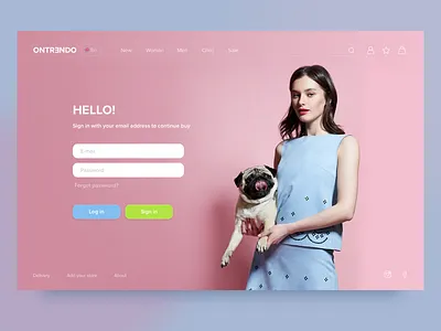 Log In form dog girl login pink store