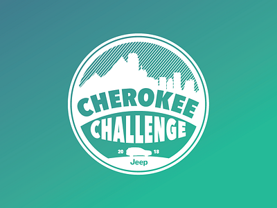 Cherokee Challenge logo adventure art direction branding cherokee city concept design jeep logo mountain