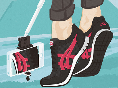 ASICS Tiger Key Visual asics illustration iphone onitsuka poster selfie selfiestick shoes sneakers