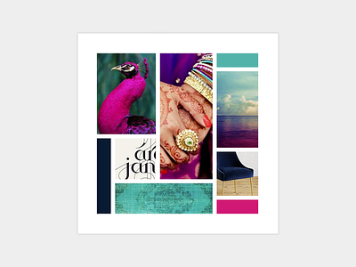 Navy, Magenta, and Teal Mood Board color mood board