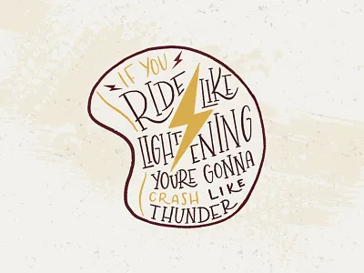 Crash Like Thunder design hand lettering illustration ipad ipad pro lettering motorcycle procreate quote type typography
