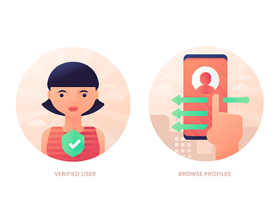 Dating Application Icons badges dating girl icon icon pack love profile user vector verified