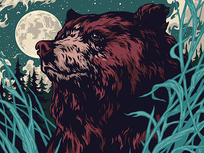 Siberian Crown / Taiga Brown bear further up graphic illustration ivan belikov photoshop siberian crown taiga wacom сибирская корона