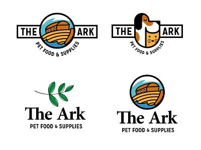 The Ark Logo Concepts animals ark brand cat dog logo pets