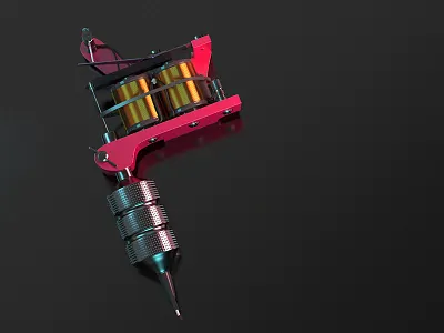 Tattoo Machine 3d light machine neon pink render tattoo