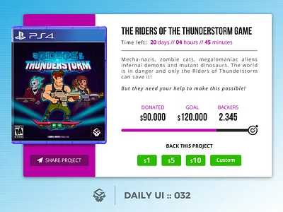Crowdfunding Campaign | #dailyui #032 032 crowdfunding campaign dailyui game illustrator interface web