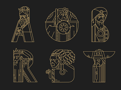 Rulers (letters) 36daysoftype crown gold king kings lettering letters rulers typography vector viking