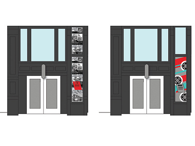 Industry Building Window Display display design egd elevation environmental graphics icon design