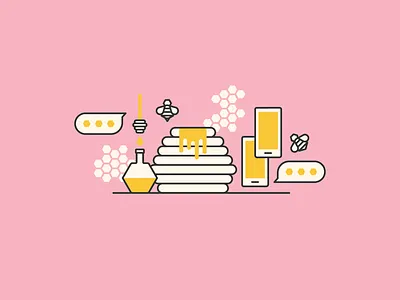 Potions app bumble date design honey illustration love