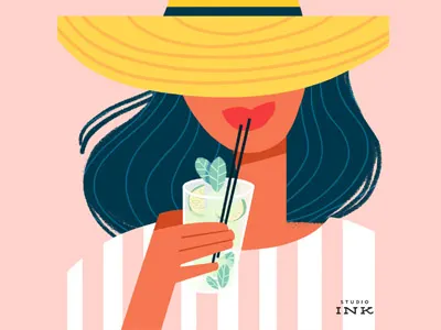 These Mojitos fashion hallmark happy hour illustration mojitos studio ink