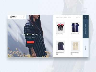 Kiriko ecommerce header shopify sketch ui website webstore