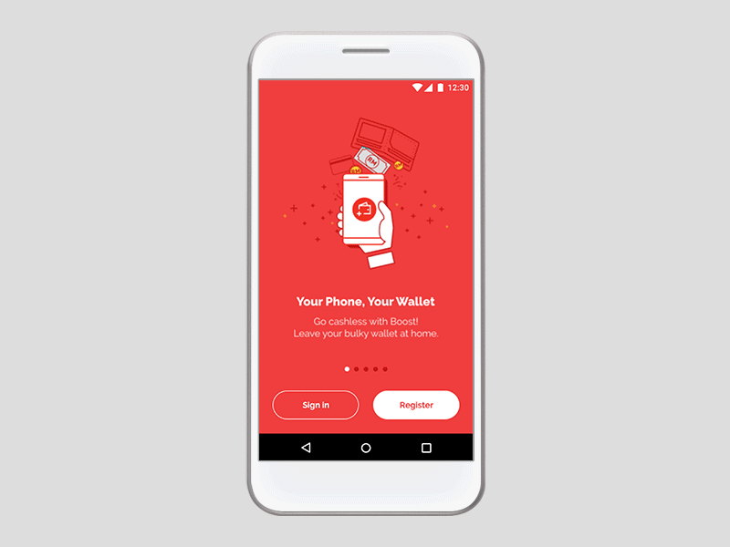 Boost App - Onboarding boost cashless illustration onboarding register sign in ui wallet