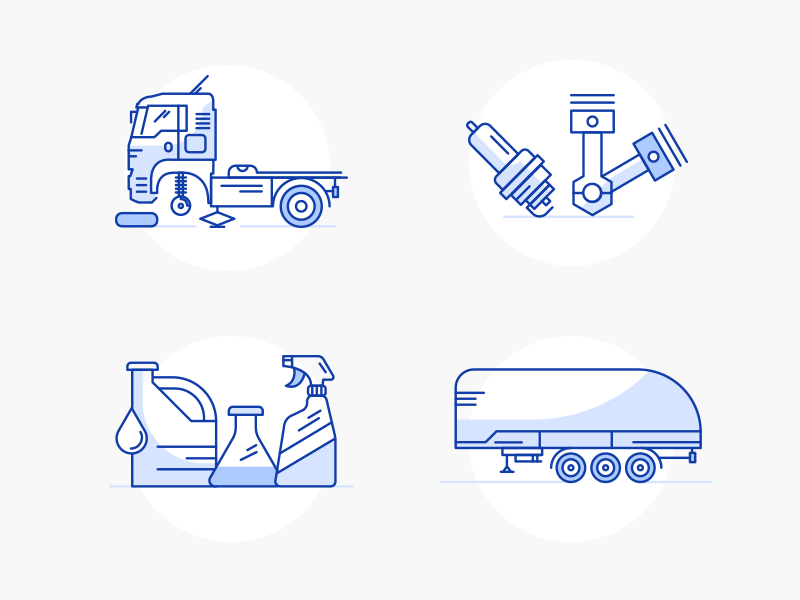 Example of Truck service web icons