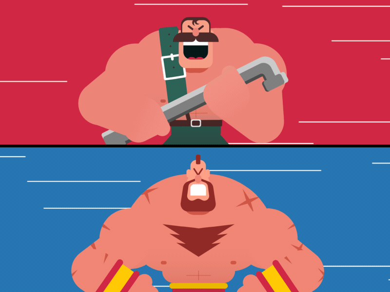 Back To Bits 2017: Haggar vs Zangief backtobits character animation final fight haggar street fighter versus zangief