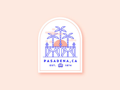 Hometown Badge badge bridge california city of roses colorado bridge hometown pasadena