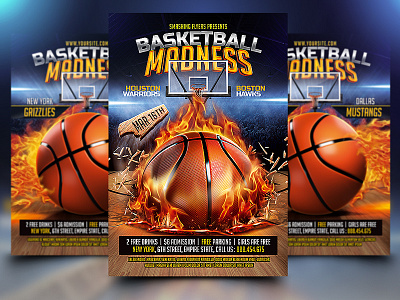 Basketball Madness Flyer template basketball basketball flyer basketball madness march madness nba
