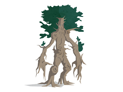 Ent character creative design earth ent flat hobbit illustration middle tolkien