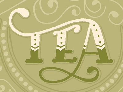 Green Tea custom type hand lettering lettering skillshare type