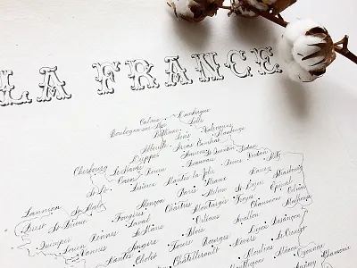 La France calligraphy custom type france hand drawn hand written inspirational map modern poster type typography