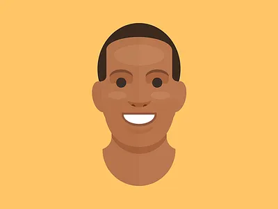 Black male character head design face flat guy illustration man portrait vector