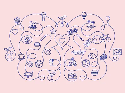 We love design graphic illustration lineart modern monoline retro type typography vector wedding