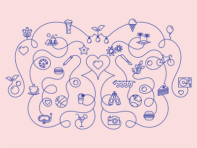 We love design graphic illustration lineart modern monoline retro type typography vector wedding