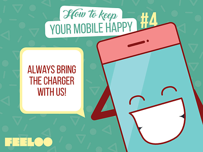Feeloo - How To Keep Your Mobile Happy - #4 app feeloo feeloo the game flat game illustration ios iphone mobile run and jump vector video game