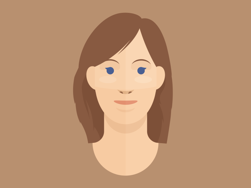 Female character head + expressions design face flat girl illustration portrait vector woman