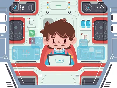 New Adventure adventure astronaut character illustration outerspace spaceship