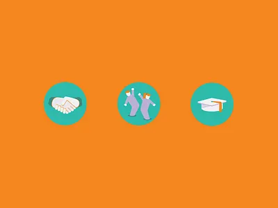 Icons for Volonteri organisation creative design education friends icon illustration logo people school set ui web