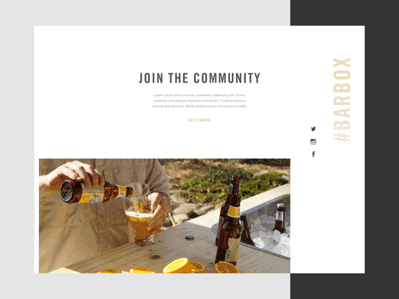 Barbox Social Animation after effects animation beer blue moon landing page social ui ux