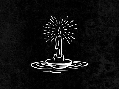 Adrift adrift candle darkness floating halloween illustration light ripples scary spooky water wax