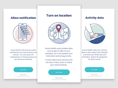 Ask Permission Screens activity app ask data illustration location mobile notification permission ui ux