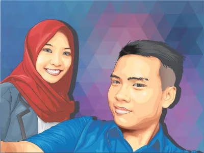 Only You art design artist artwork cartoon illustration inspiration people triangle vector vector portrait