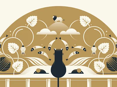 HP - Spectre x360 Details animal cat decorative duotone flat gradient illustration layout line lockup ornament vector